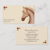  Palomino en bloemen paard Visitekaartje (Voorkant / Achterkant)