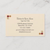  Palomino en bloemen paard Visitekaartje (Achterkant)