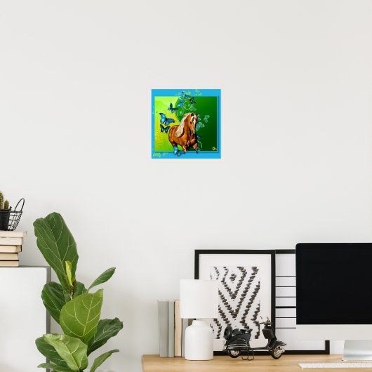 Palomino en Butterflies Poster (Thuiskantoor)