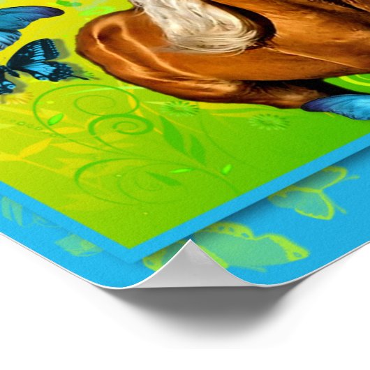 Palomino en Butterflies Poster (Hoek)