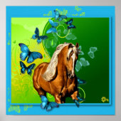 Palomino en Butterflies Poster (Voorkant)