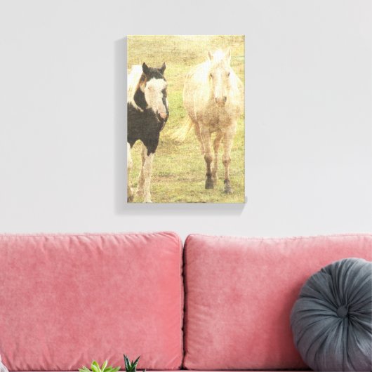 Palomino en Pinto Canvas Afdruk (Insitu (Woonkamer))