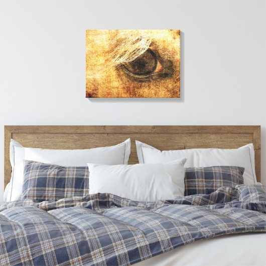 Palomino Eye Grunge Canvas Afdruk (Insitu (Slaapkamer))