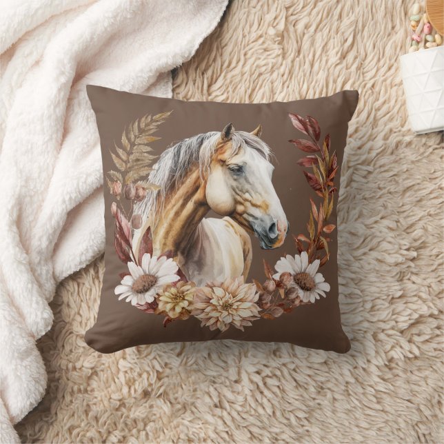 Palomino Gold Horse Herfst Krans Sierkussen (Deken)