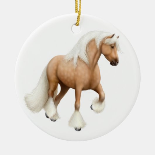 Palomino Gypsy Cob Horse Ornament (Voorkant)