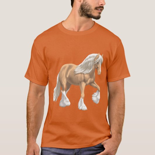 Palomino Gypsy Vanner Irish Cob Draft Horse famili T-shirt (Voorkant)