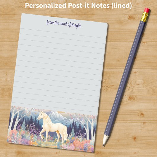 Palomino Horse Girl Wildflower Persoonlijke slogan Post-it® Notes