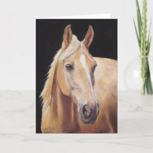 Palomino Horse Head Equine Art Wenskaart Kaart