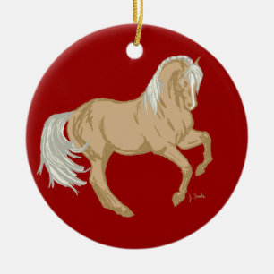 Palomino Horse Keramisch Ornament