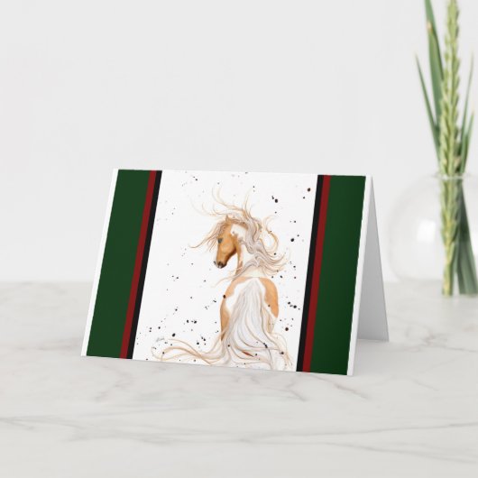 Palomino Horse-kerstkaart van Bihrle Feestdagen Kaart (Voorkant)