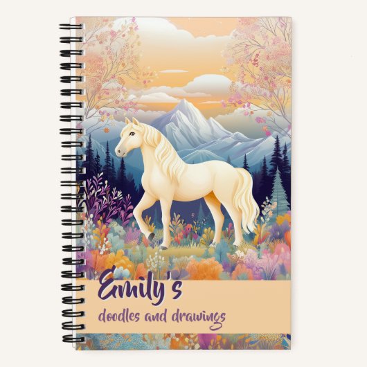 Palomino Horse Mountain Girls Creatieve Journaling Notitieboek (Voorkant)