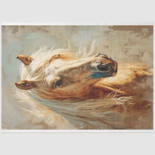 Palomino Horse Portrait Decoupage Tissuepapier (Voorkant)