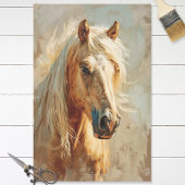 Palomino Horse Portrait Decoupage Tissuepapier