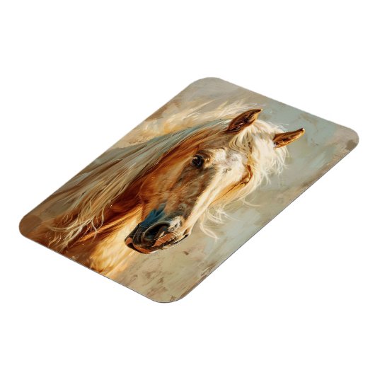 Palomino Horse Portrait Flexibel Magneet (Linkerzijde)