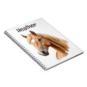Palomino Horse Portrait gepersonaliseerd Notitieboek (Rechterzijde)