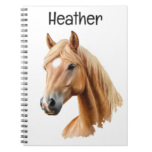 Palomino Horse Portrait gepersonaliseerd Notitieboek
