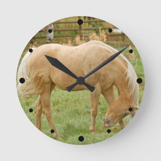 Palomino Horse Ronde Klok (Voorkant)