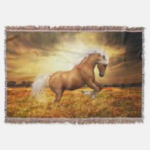 Palomino Horse Throw Blanket Deken