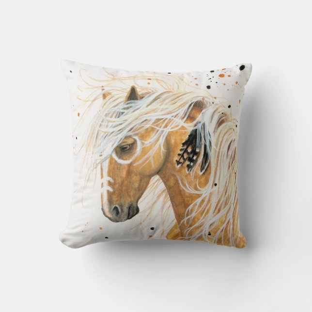 Palomino Horse van BiHrLe Pillow Kussen (Voorkant)