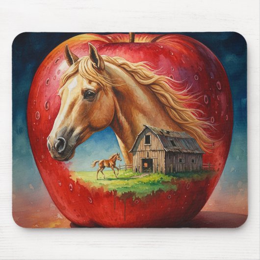 Palomino in een appel muismat (Voorkant)