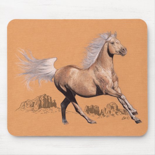 Palomino in gekleurd potlood muismat (Voorkant)