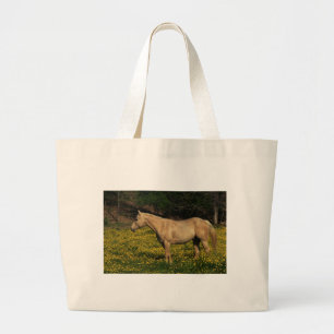 Palomino in Gele Bloemen Grote Tote Bag