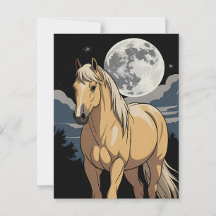 Palomino in het maanlicht briefkaart