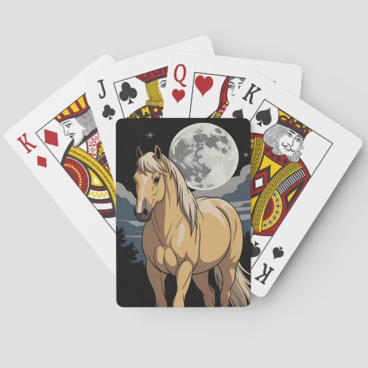 Palomino in het maanlicht pokerkaarten (Achterkant)