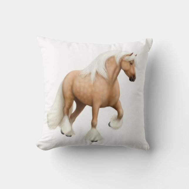 Palomino Irish Cob Horse Pillow Kussen (Voorkant)