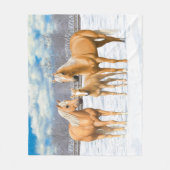 Palomino kwartspaarden bij sneeuw fleece deken (Voorkant)