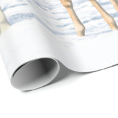 Palomino kwartspaarden in wintersneeuw cadeaupapier (Rol Hoek)