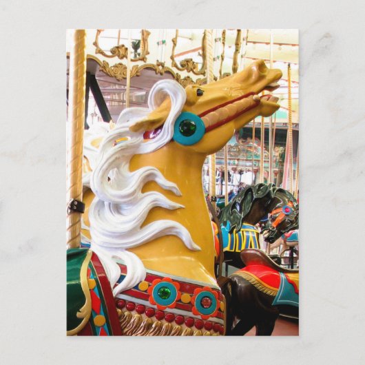 Palomino Looff Carousel Horse Briefkaart (Voorkant)