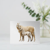 Palomino Mare en Foal Briefkaart (Staand voorkant)