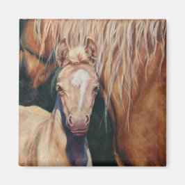 Palomino Mare met cremellofoal Magneet