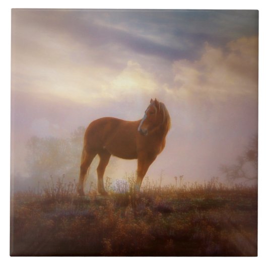  Palomino Mustang Art Tegel Tegeltje (Voorkant)