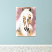 Palomino Paard Canvas Print (Insitu (Houten vloer))
