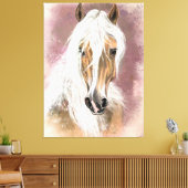 Palomino Paard Canvas Print (Insitu (Woonkamer))