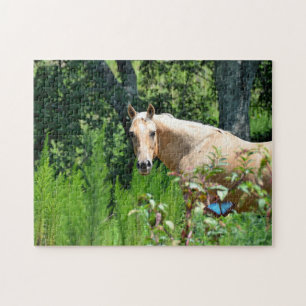 Palomino-paard in pasta Jigzaag Puzzle Legpuzzel