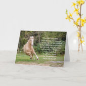 Palomino Paard in Veld Schrift Groet Kaart (Gele Bloem)