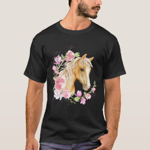 Palomino Paard Magnolia's Paard Blond Paard Flora T-shirt