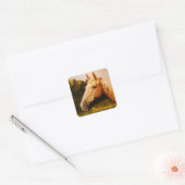 Palomino-paard met blaze vierkante sticker (Envelop)