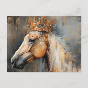 Palomino Paard met een kroon Briefkaart