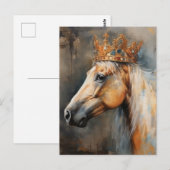 Palomino paard met een kroon briefkaart (Voorkant / Achterkant)