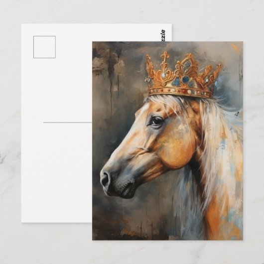 Palomino paard met een kroon briefkaart (Voorkant / Achterkant)