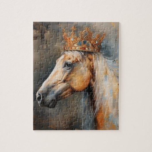 Palomino Paard met een kroon Legpuzzel (Verticaal)