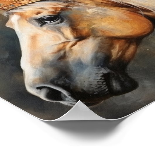 Palomino Paard met een kroon Poster (Hoek)