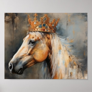Palomino Paard met een kroon Poster