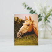 Palomino-paard met witte kleur briefkaart (Staand voorkant)