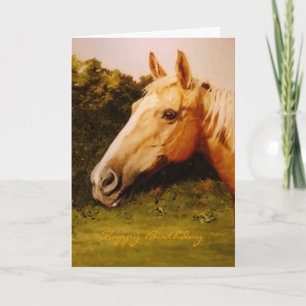 Palomino Paard Olie Portret Kaart
