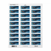 Palomino-paard op blauwe labels voor retouradresse (Full Sheet)